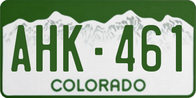 CO license plate AHK461