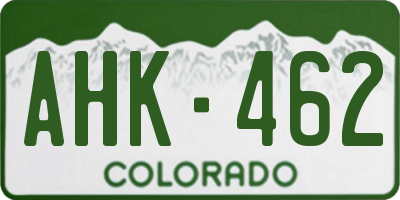 CO license plate AHK462