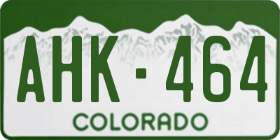 CO license plate AHK464
