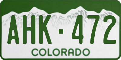 CO license plate AHK472