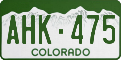 CO license plate AHK475