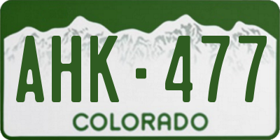 CO license plate AHK477