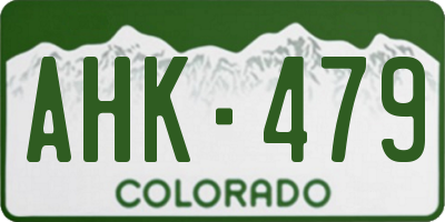 CO license plate AHK479