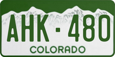CO license plate AHK480