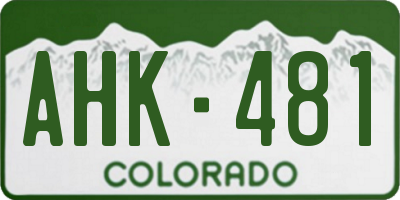 CO license plate AHK481