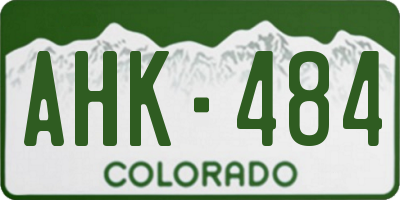 CO license plate AHK484