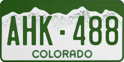 CO license plate AHK488