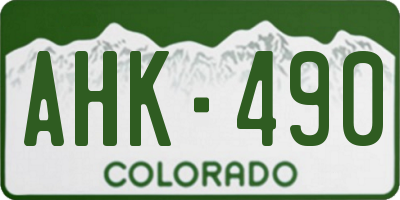CO license plate AHK490
