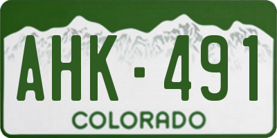 CO license plate AHK491