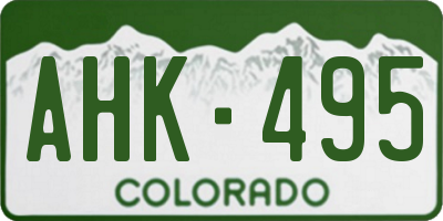 CO license plate AHK495