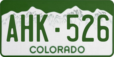 CO license plate AHK526
