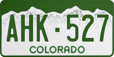 CO license plate AHK527