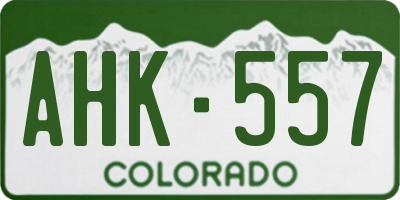 CO license plate AHK557