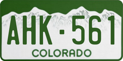CO license plate AHK561