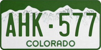CO license plate AHK577