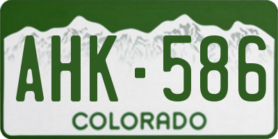 CO license plate AHK586