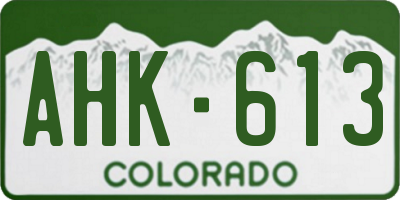 CO license plate AHK613