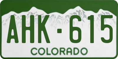 CO license plate AHK615