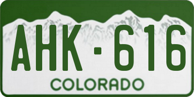 CO license plate AHK616