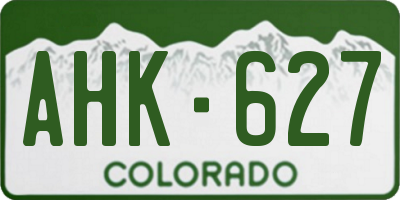 CO license plate AHK627