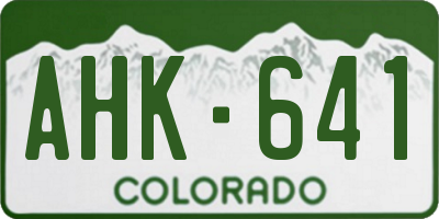 CO license plate AHK641