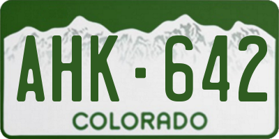 CO license plate AHK642