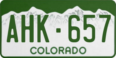 CO license plate AHK657