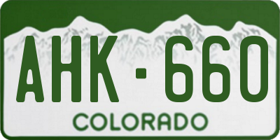 CO license plate AHK660