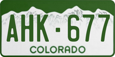 CO license plate AHK677
