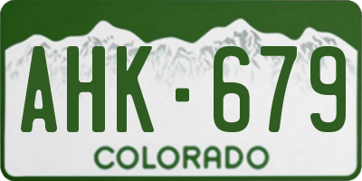 CO license plate AHK679