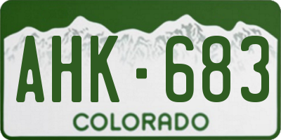 CO license plate AHK683
