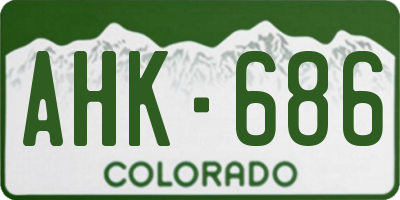 CO license plate AHK686