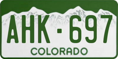 CO license plate AHK697