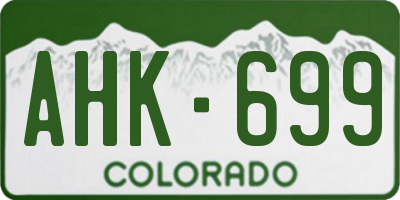 CO license plate AHK699