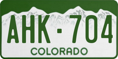 CO license plate AHK704