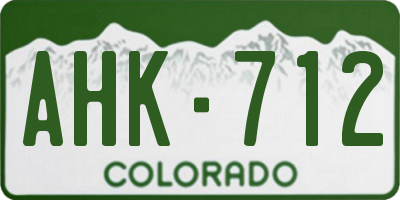 CO license plate AHK712