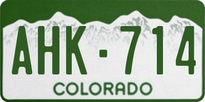 CO license plate AHK714