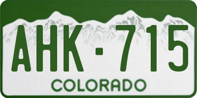CO license plate AHK715