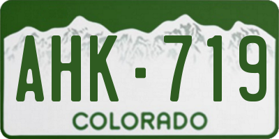 CO license plate AHK719