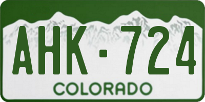 CO license plate AHK724