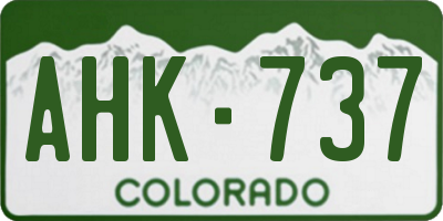 CO license plate AHK737