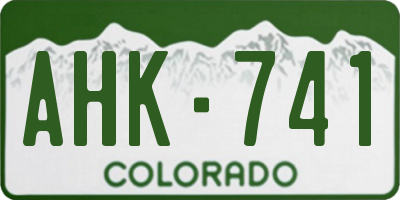 CO license plate AHK741