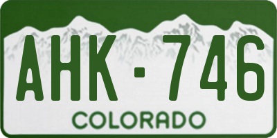 CO license plate AHK746