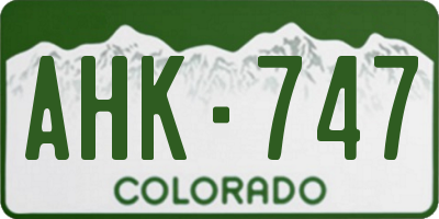 CO license plate AHK747