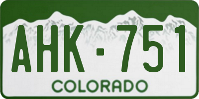 CO license plate AHK751