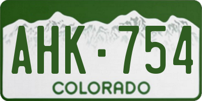 CO license plate AHK754