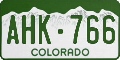 CO license plate AHK766