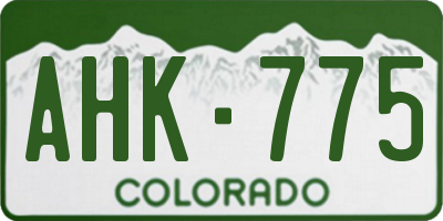 CO license plate AHK775