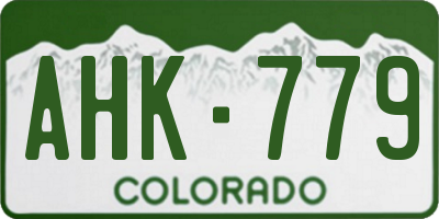 CO license plate AHK779