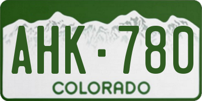 CO license plate AHK780